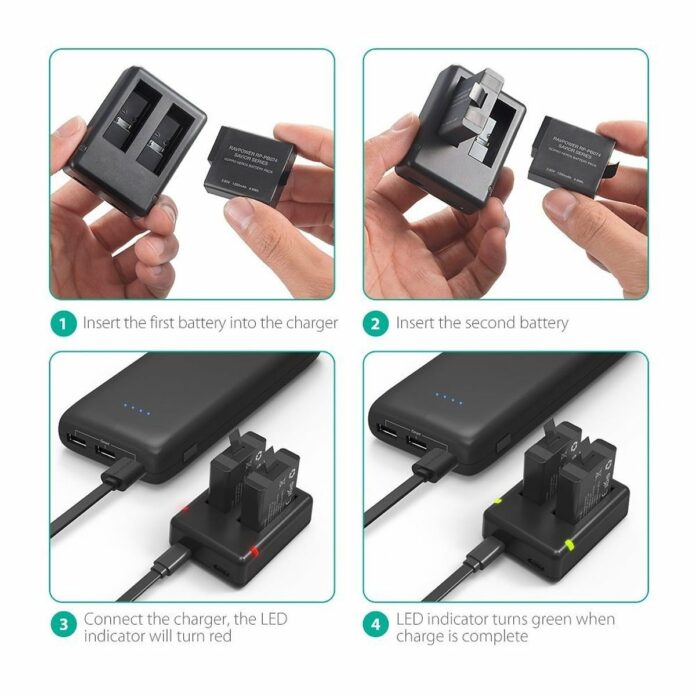 Bộ pin sạc Ravpower RP-PB074 cho GoPro Hero 5, 6, 7