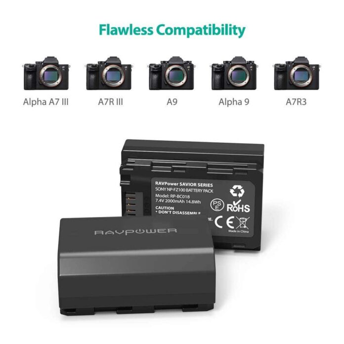 Bộ pin sạc Ravpower RP-BC018 cho pin Sony NP-FZ100