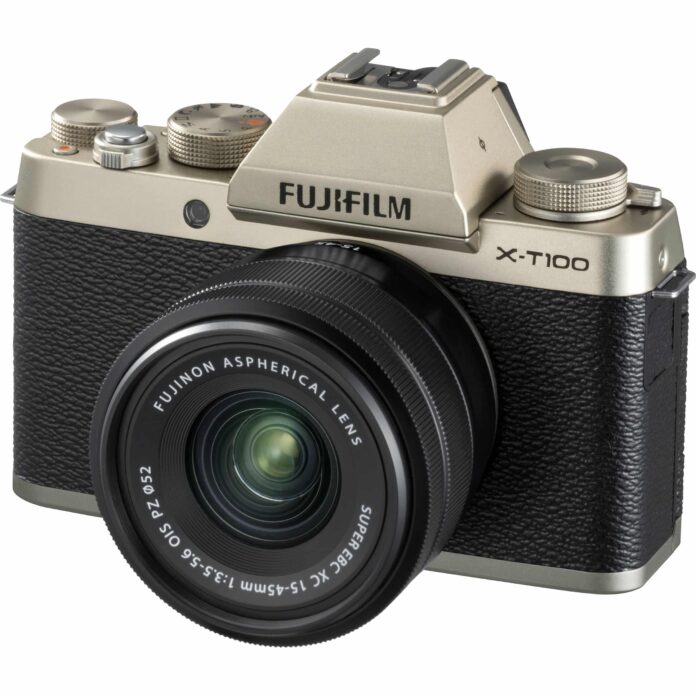Máy ảnh Fujifilm X-T100 với ống kính XC 15-45mm