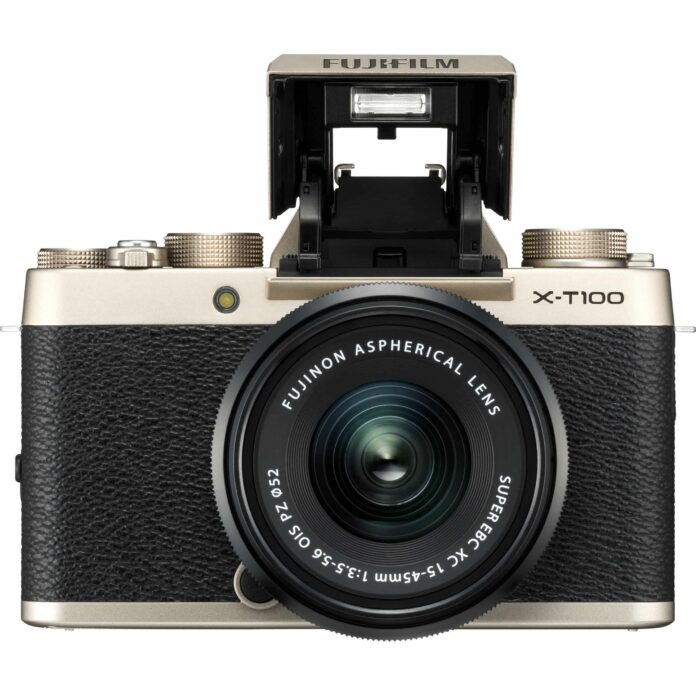 Máy ảnh Fujifilm X-T100 với ống kính XC 15-45mm