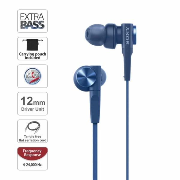 Tai nghe Sony Extra Bass MDR-XB55AP (Blue)
