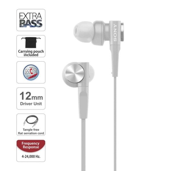 Tai nghe Sony Extra Bass MDR-XB55AP (White)