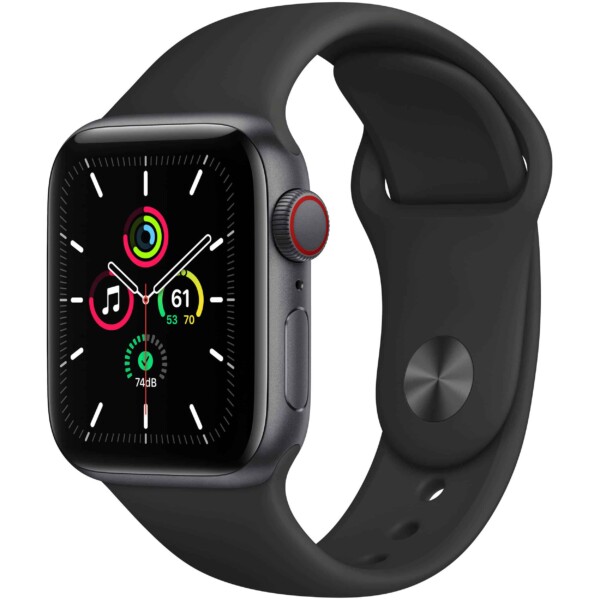 Apple Watch SE 40mm (4G) - Viền nhôm dây cao su (Black)