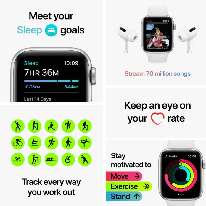 Apple Watch SE 40mm (4G) - Viền nhôm dây cao su (Silver)