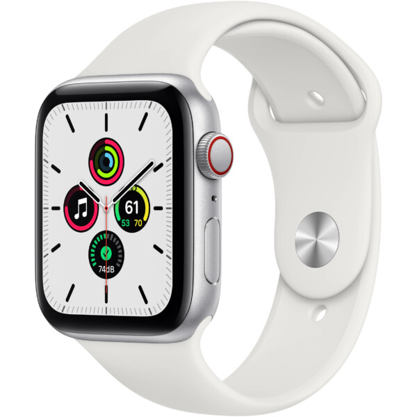 Apple Watch SE 44mm (4G) - Viền nhôm dây cao su (Silver)