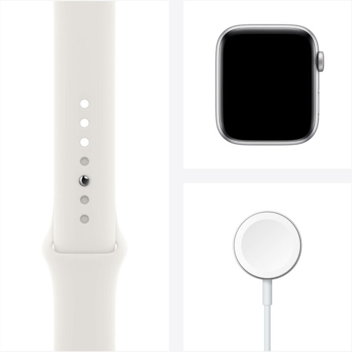 Apple Watch SE 44mm (4G) - Viền nhôm dây cao su (Silver)