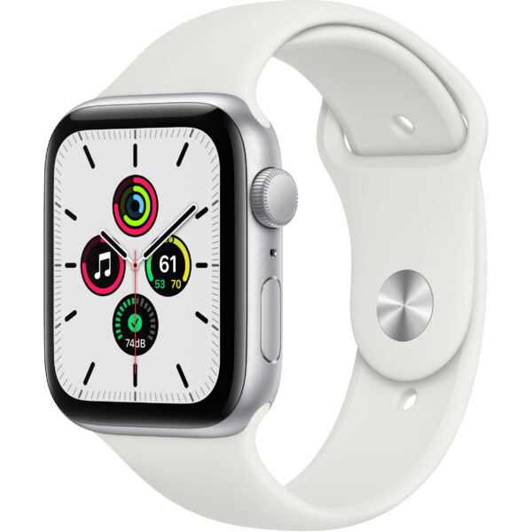 Apple Watch SE 44mm (GPS) - Viền nhôm dây cao su (Silver)
