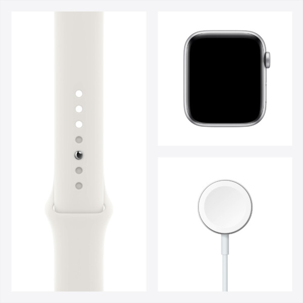 Apple Watch SE 44mm (GPS) - Viền nhôm dây cao su (Silver)
