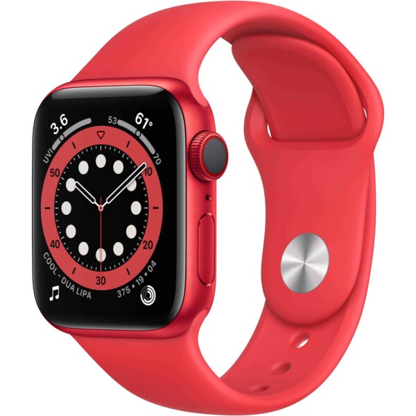Apple Watch Series 6 40mm (4G) - Viền nhôm dây cao su (Red)