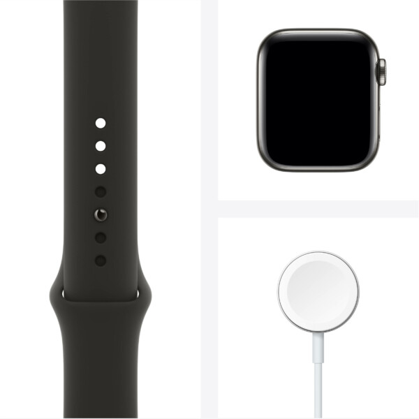 Apple Watch Series 6 40mm (4G) - Viền thép dây cao su (Graphite)