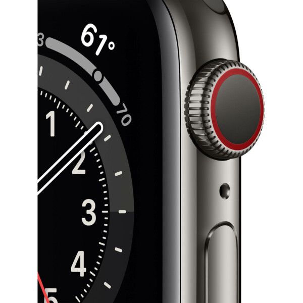Apple Watch Series 6 40mm (4G) - Viền thép dây cao su (Graphite)