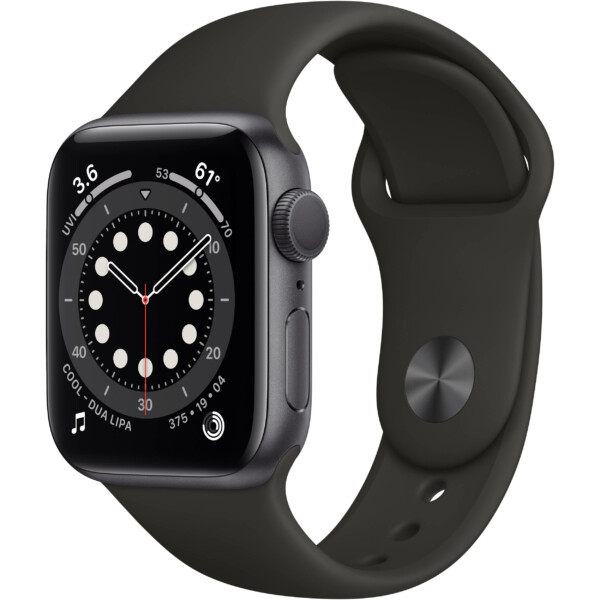 Apple Watch Series 6 40mm (GPS) - Viền nhôm dây cao su (Black)