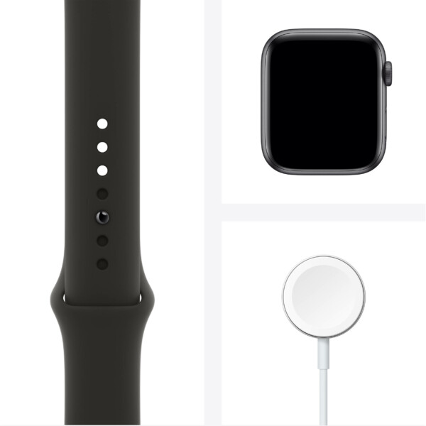 Apple Watch Series 6 44mm (4G) - Viền nhôm dây cao su (Black)