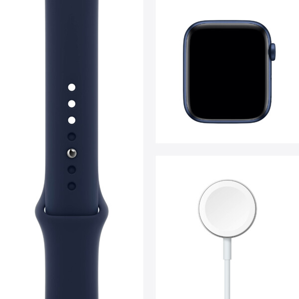 Apple Watch Series 6 44mm (4G) - Viền nhôm dây cao su (Blue)