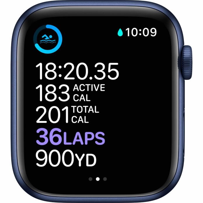 Apple Watch Series 6 44mm (4G) - Viền nhôm dây cao su (Blue)