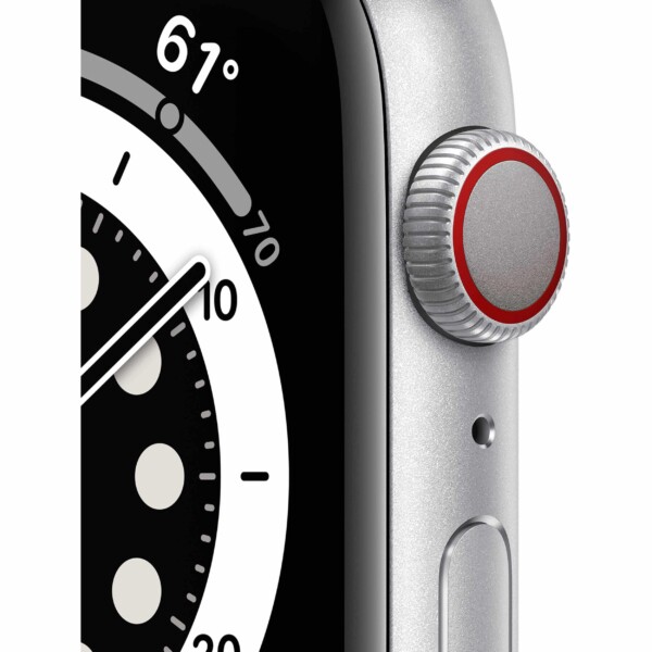 Apple Watch Series 6 44mm (4G) - Viền nhôm dây cao su (Silver)