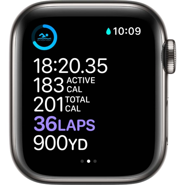 Apple Watch Series 6 44mm (4G) - Viền thép dây cao su (Graphite)