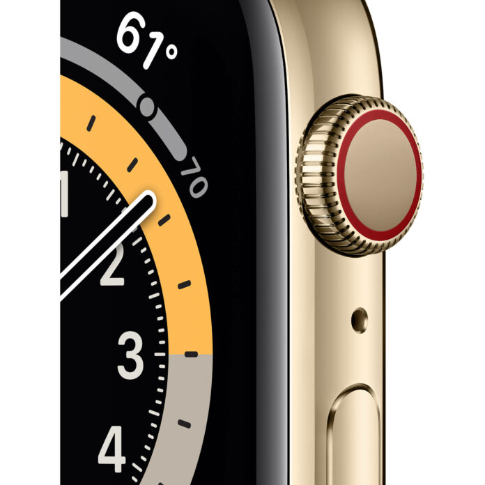 Apple Watch Series 6 44mm (4G) - Viền thép dây thép (Gold)