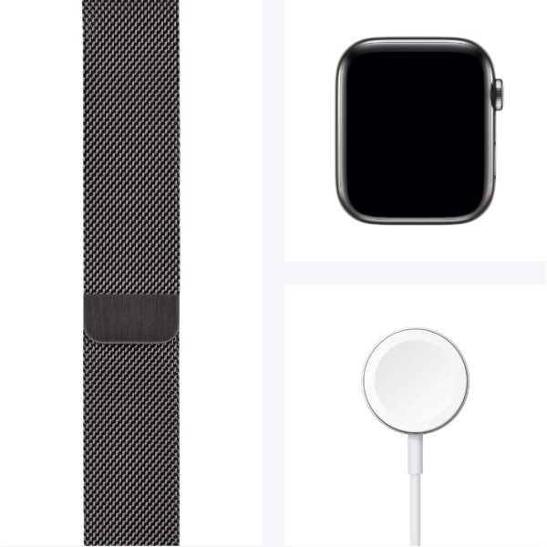 Apple Watch Series 6 44mm (4G) - Viền thép dây thép (Graphite)