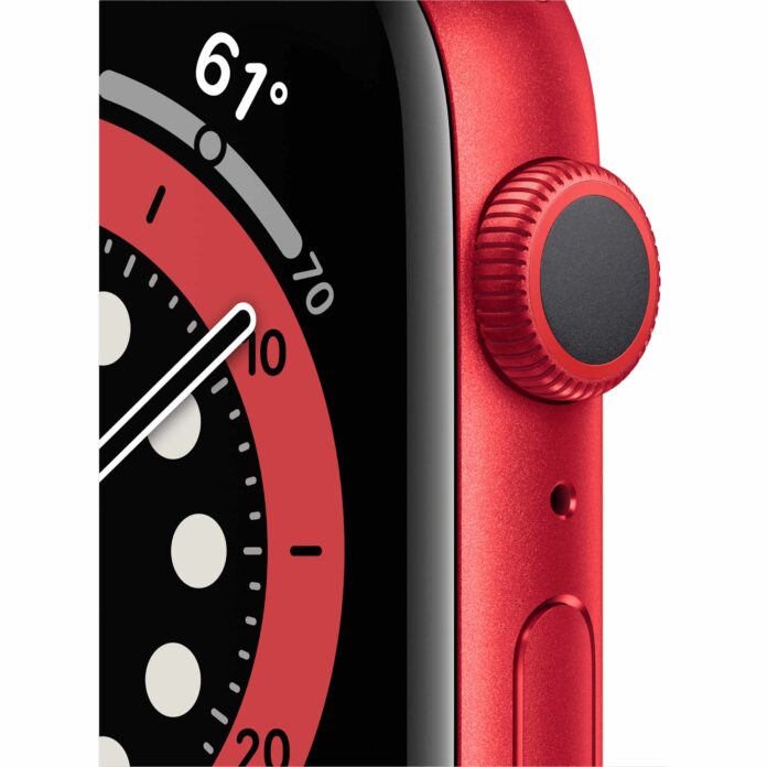 Apple Watch Series 6 44mm (GPS) - Viền nhôm dây cao su (Red)