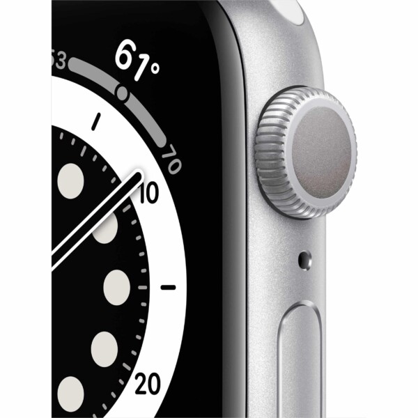 Apple Watch Series 6 44mm (GPS) - Viền nhôm dây cao su (White)