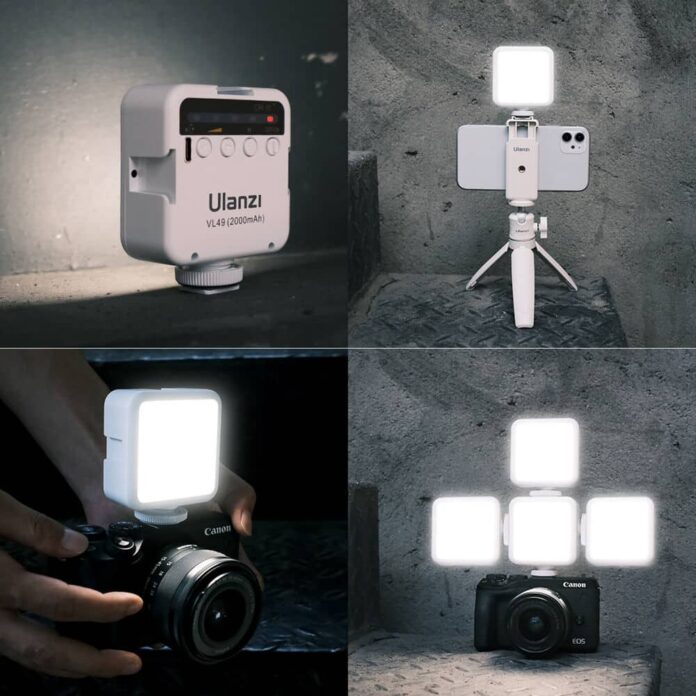 Bộ đèn LED trợ sáng Ulanzi kèm chân máy và đế kẹp cho smartphone