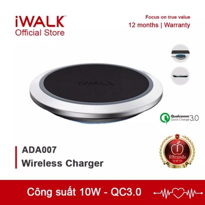 Đế sạc không dây iWALK ADA007 - sạc nhanh 10W
