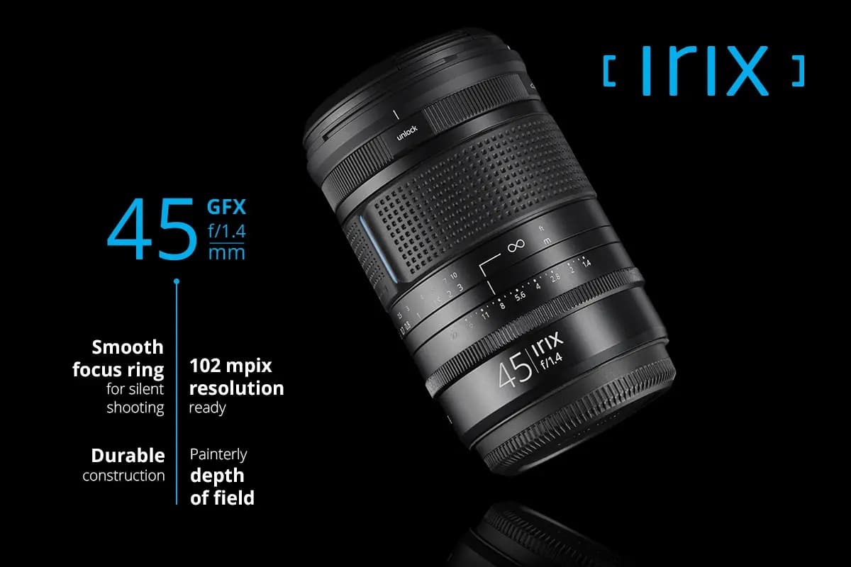 Irix ra mắt ống kính 45mm F1.4 Dragonfly cho máy ảnh Fujifilm GFX