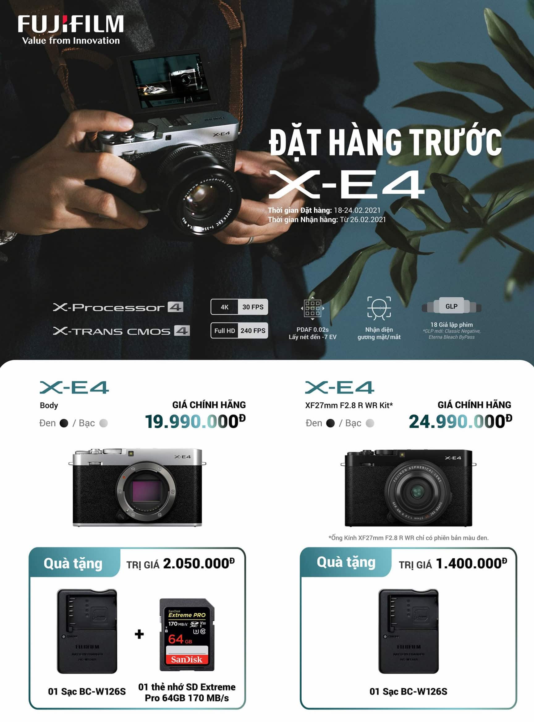 Đặt trước Fujifilm X-E4