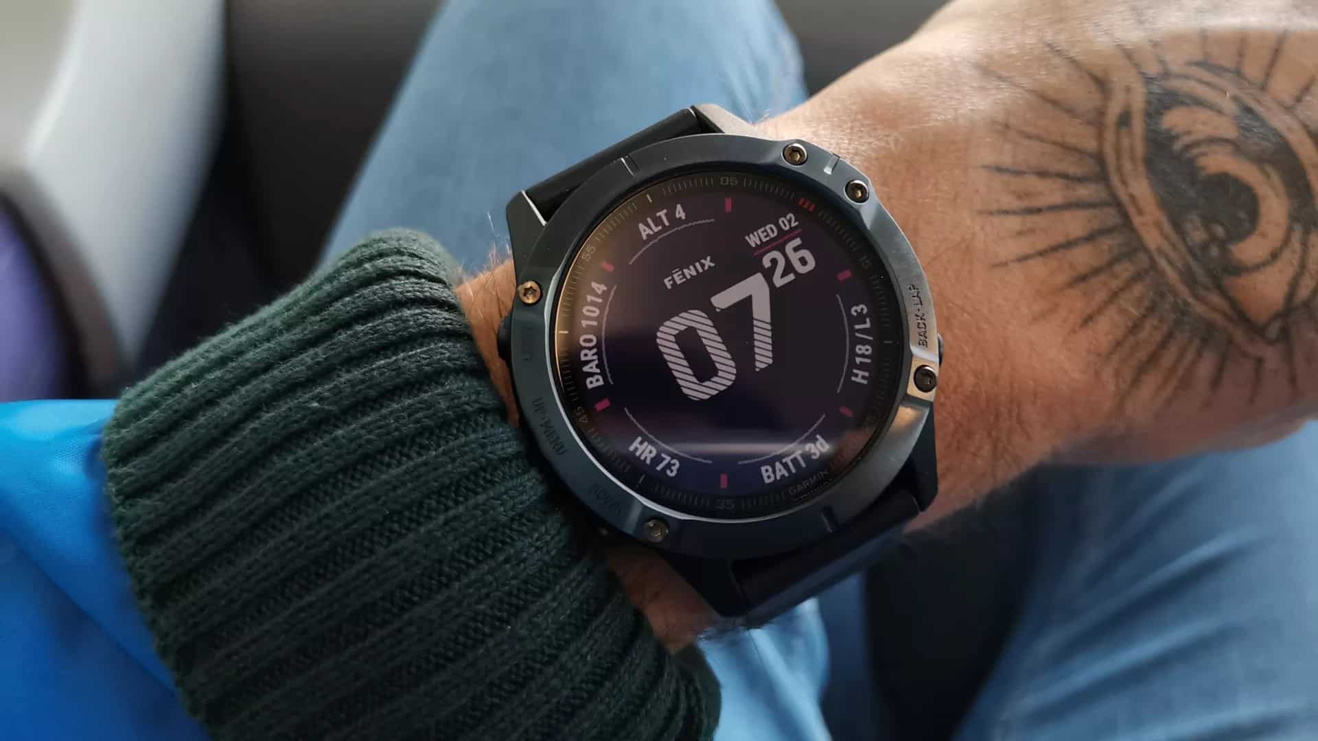 Đồng hồ Garmin fenix 6 (47mm, Solar, Black/Slate Gray Band)