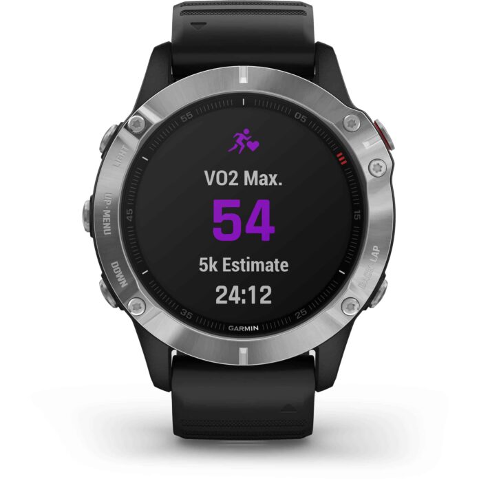 Đồng hồ Garmin fenix 6 (47mm, Silver/Black Band)