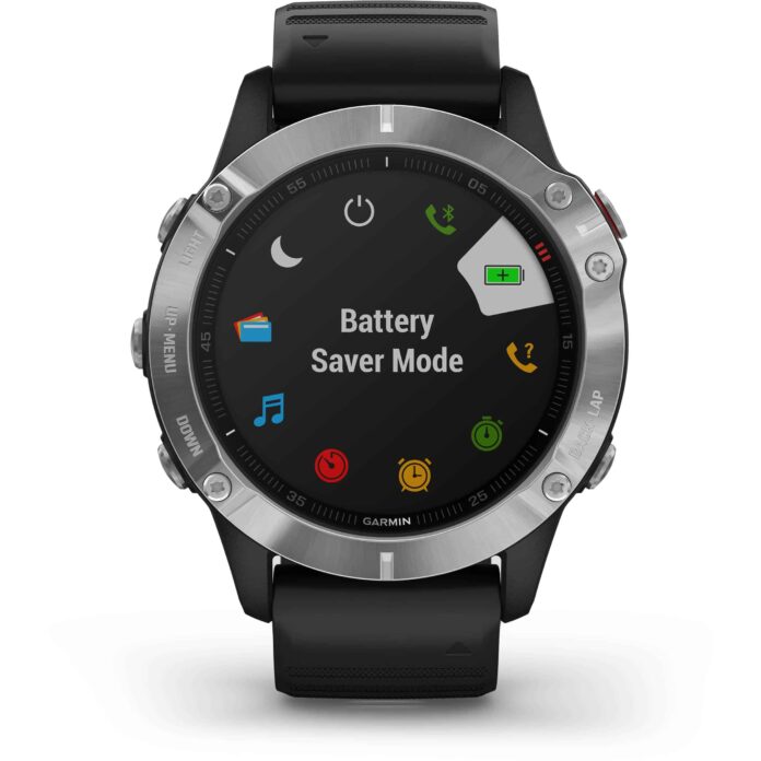 Đồng hồ Garmin fenix 6 (47mm, Silver/Black Band)