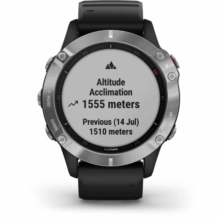 Đồng hồ Garmin fenix 6 (47mm, Silver/Black Band)
