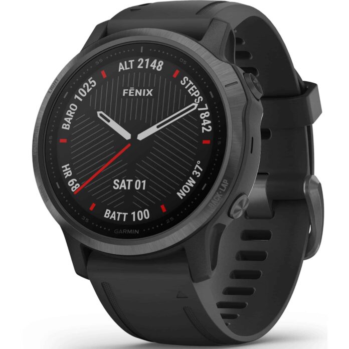 Đồng hồ Garmin fenix 6S (42mm, Sapphire, Carbon Gray DLC/Black Band)
