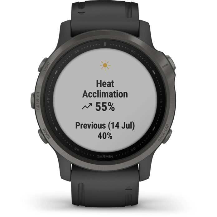 Đồng hồ Garmin fenix 6S (42mm, Sapphire, Carbon Gray DLC/Black Band)