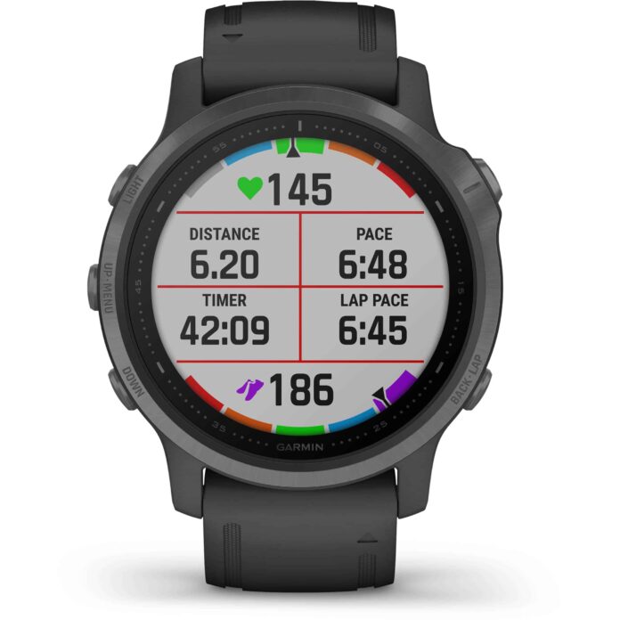 Đồng hồ Garmin fenix 6S (42mm, Sapphire, Carbon Gray DLC/Black Band)