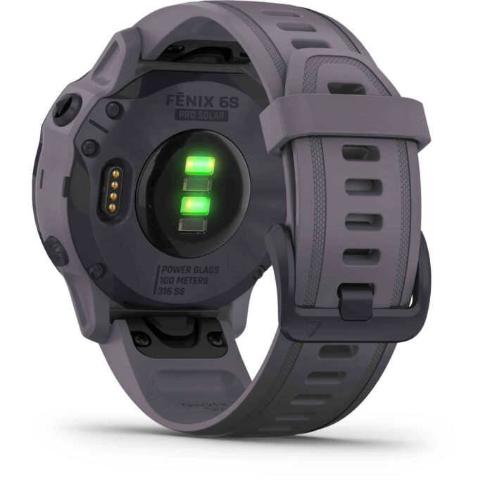 Đồng hồ Garmin fenix 6S (42mm, Solar, Amethyst Steel/Shale Gray Band)