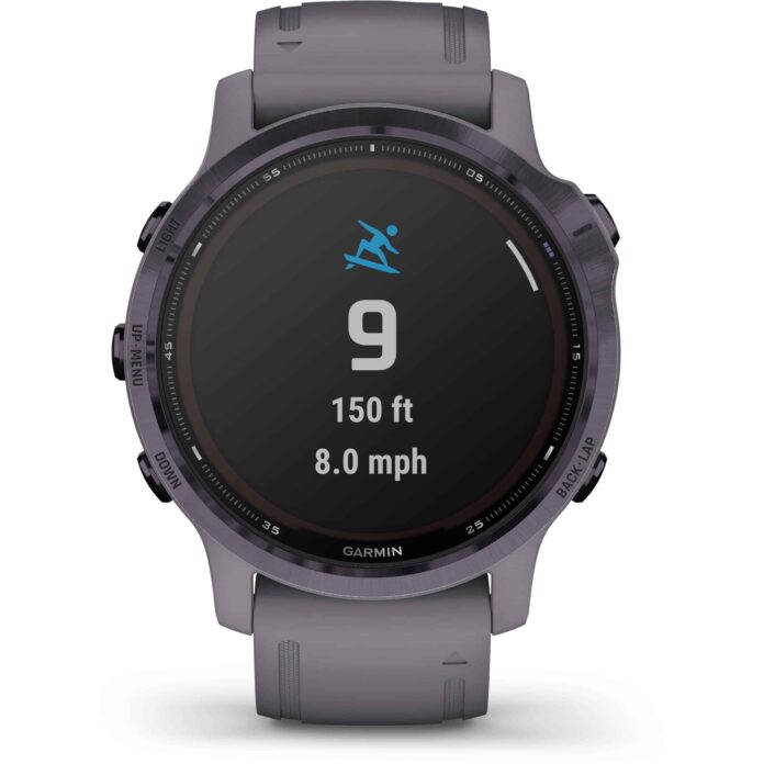 Đồng hồ Garmin fenix 6S (42mm, Solar, Amethyst Steel/Shale Gray Band)
