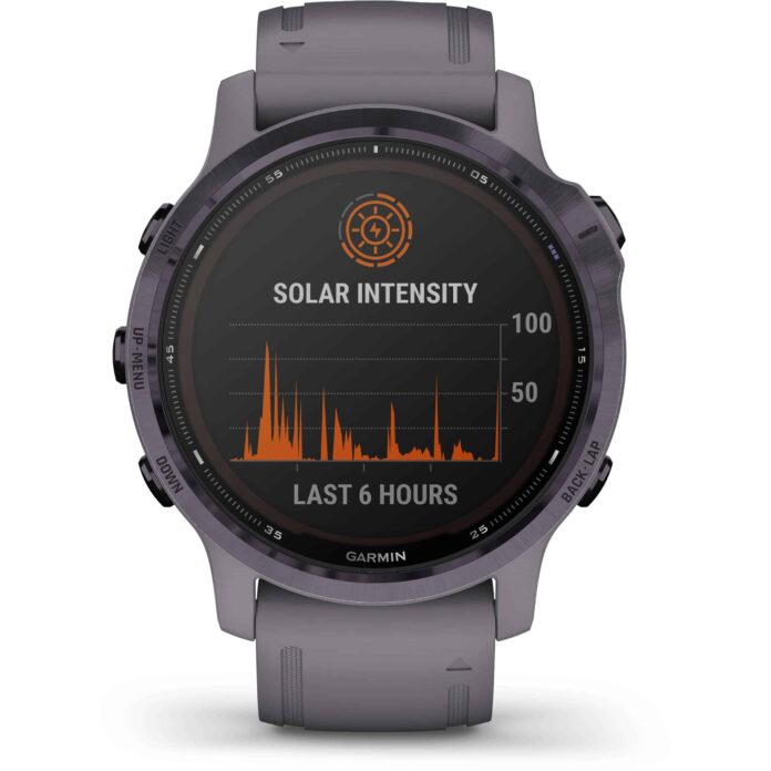 Đồng hồ Garmin fenix 6S (42mm, Solar, Amethyst Steel/Shale Gray Band)