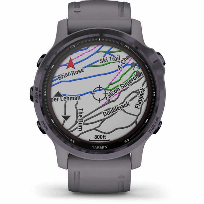 Đồng hồ Garmin fenix 6S (42mm, Solar, Amethyst Steel/Shale Gray Band)