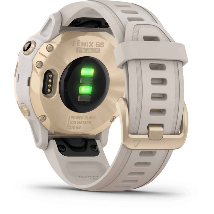 Đồng hồ Garmin fenix 6S (42mm, Solar, Light Gold/Light Sand Band)