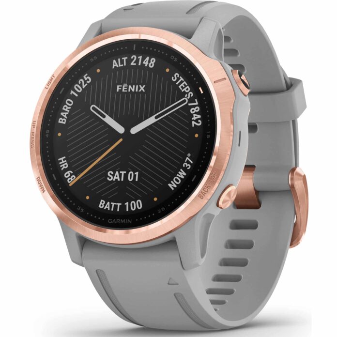 Đồng hồ Garmin fenix 6S (42mm, Sapphire, Rose Gold/Powder Gray Band)
