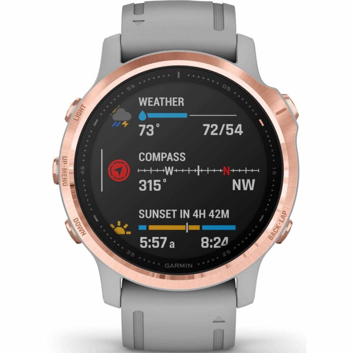 Đồng hồ Garmin fenix 6S (42mm, Sapphire, Rose Gold/Powder Gray Band)