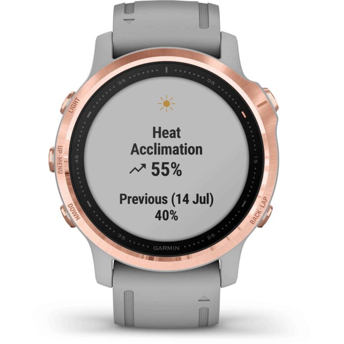 Đồng hồ Garmin fenix 6S (42mm, Sapphire, Rose Gold/Powder Gray Band)