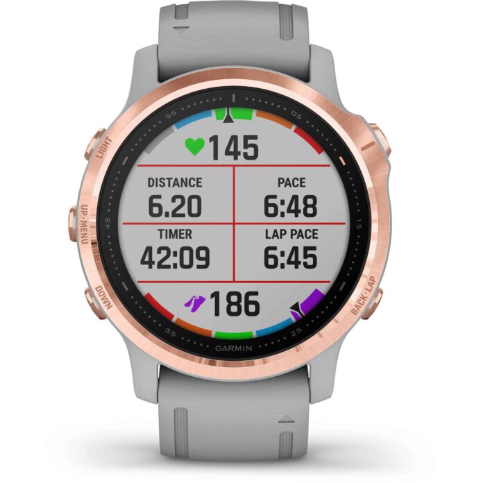 Đồng hồ Garmin fenix 6S (42mm, Sapphire, Rose Gold/Powder Gray Band)