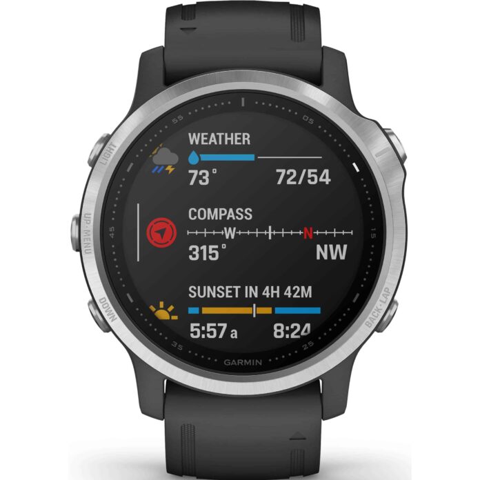 Đồng hồ Garmin fenix 6S (42mm, Silver/Black Band)