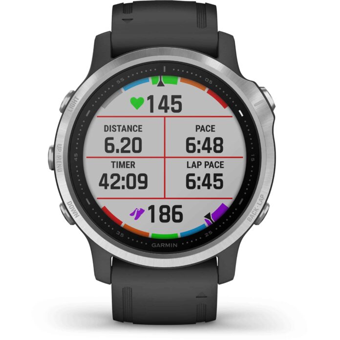 Đồng hồ Garmin fenix 6S (42mm, Silver/Black Band)