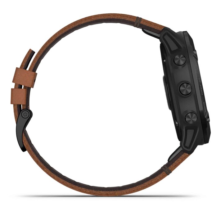 Đồng hồ Garmin fenix 6X (51mm, Sapphire, Black DLC/Chestnut Leather Band)