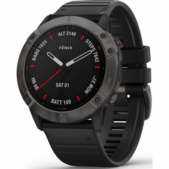 Đồng hồ Garmin fenix 6X (51mm, Sapphire, Carbon Gray DLC/Black Band)