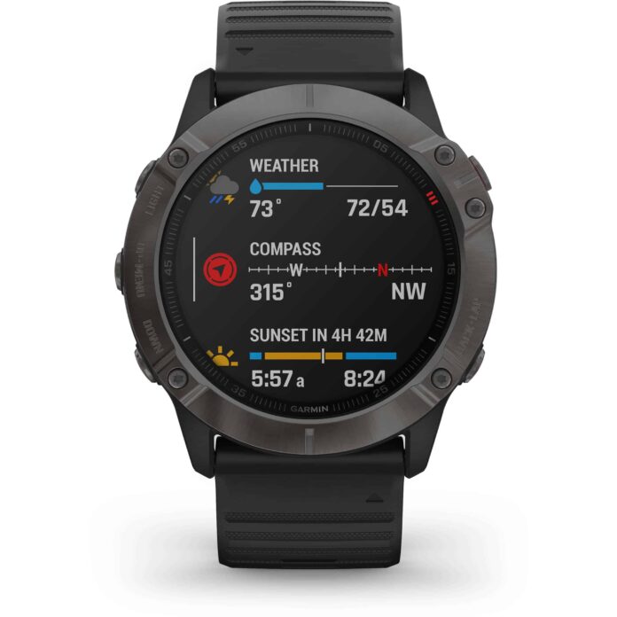 Đồng hồ Garmin fenix 6X (51mm, Sapphire, Carbon Gray DLC/Black Band)